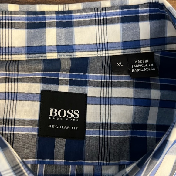 Hugo Boss Regular Fit Plaid Cotton Button Down, sz. XL. - Picture 4 of 11